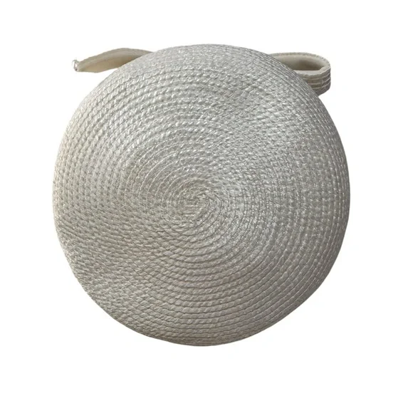 1940s/50s Union Label White Ribbon Straw‎ Hat